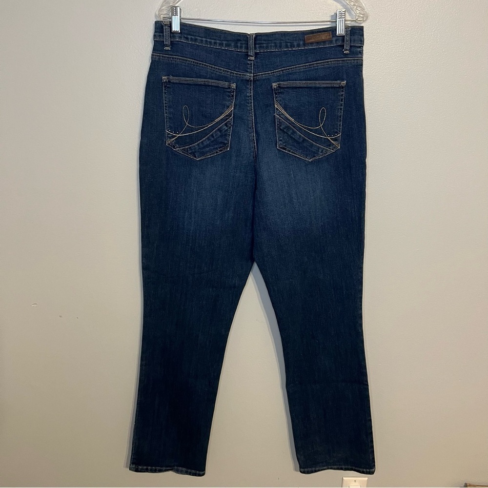 Y2K Lee Classic Fit 1889 High Rise Straight Leg Blue Wash Denim Jeans Size 14 - Picture 5 of 9